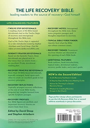 NLT Life Recovery Bible (Hardcover): 2nd Edition: Addiction Bible Tied to 12 Steps of Recovery for Help with Drugs, Alcohol, Personal Struggles - With Meeting Guide by New Living Translation