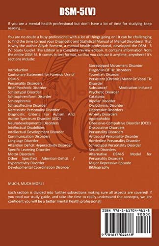 DSM - 5 (V) Study Guide. Complete Review Edition! Best Overview! Ultimate Review of the Diagnostic and Statistical Manual of Mental Disorders! by Aliyah Romero