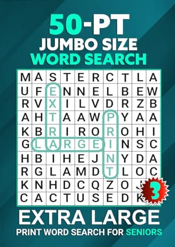 50-PT Jumbo Size Word Search: Extra Large Print Word Search for Seniors Vol 3 by Riddle Master