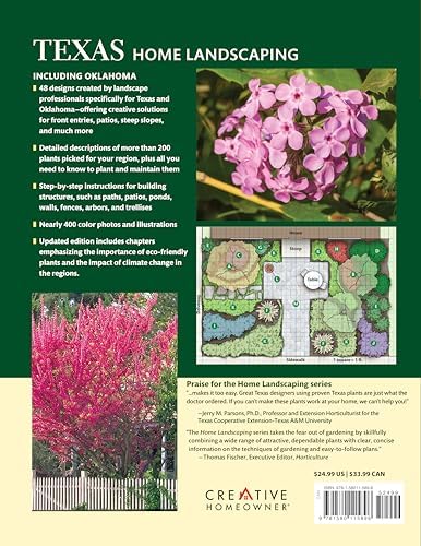 Texas Home Landscaping, including Oklahoma, 4th Edition: 48 Landscape Designs with 200+ Plants & Flowers for Your Region (Creative Homeowner) Easy Step-by-Step Instructions using Native Plants by Greg Grant