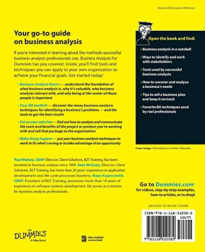Business Analysis For Dummies by Kupe Kupersmith