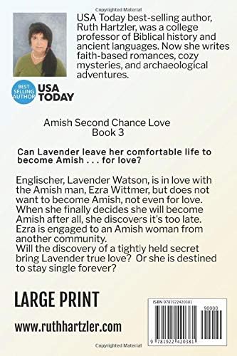 The Secret of Love Large Print (Amish Second Chance Romance) by Ruth Hartzler
