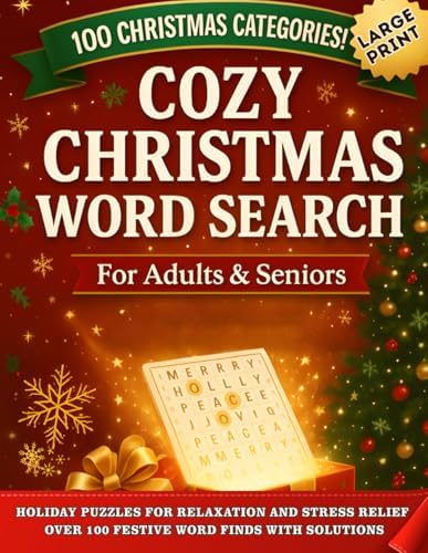 Cozy Christmas Word Search for Adults & Seniors Large Print: Holiday Puzzles for Relaxation and Stress Relief - Over 100 Festive Word Finds with Solutions (MarVista Creative Series) by MarVista Books