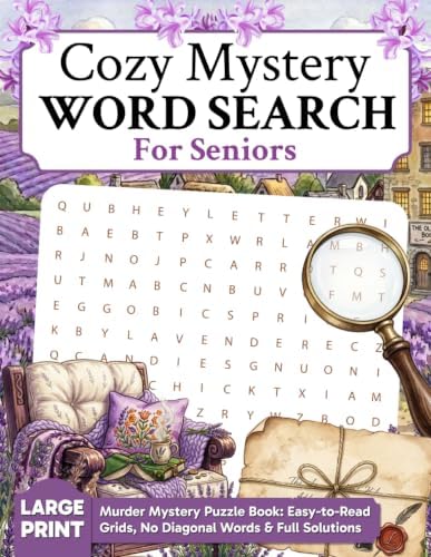 Cozy Mystery Word Search for Seniors: Large Print Murder Mystery Puzzle Book: Easy-to-Read Grids, No Diagonal Words & Full Solutions (Elmbrook Large Print Word Search Collection) by Elmbrook Press