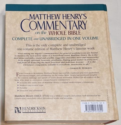 Matthew Henry's Commentary on the Whole Bible: Complete and Unabridged in One Volume by Matthew A. Henry