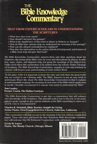 The Bible Knowledge Commentary (Old Testament:) by Walter L. Baker