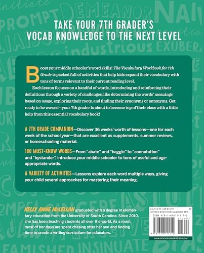 The Vocabulary Workbook for 7th Grade: Weekly Activities to Boost Your Word Power by Kelly Anne McLellan
