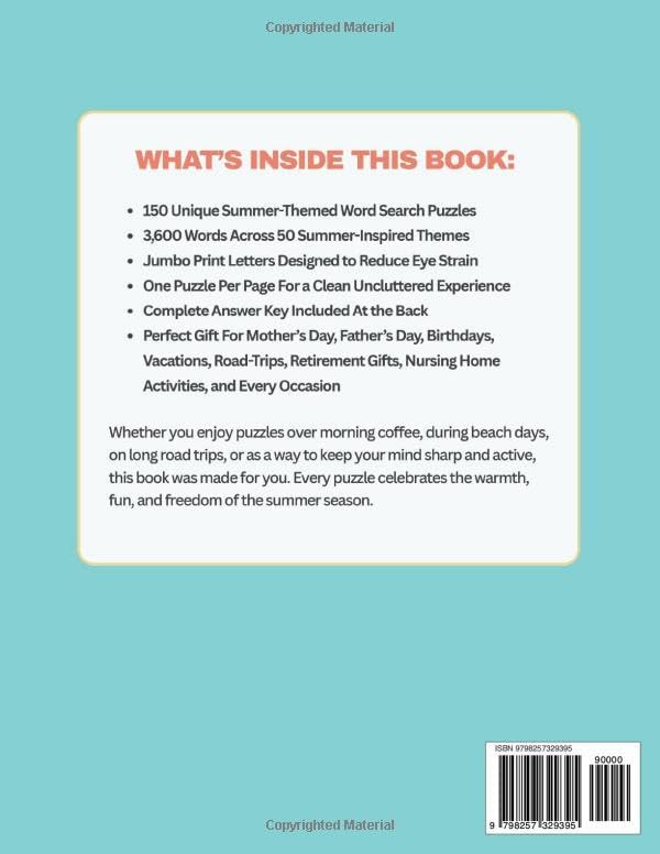 2026 Word Search for Adults & Seniors: Extra Large Print - Summer Edition by Bawse Publications