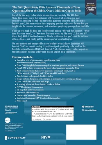 NIV, Quest Study Bible, Leathersoft, Black, Thumb Indexed, Comfort Print: The Only Q and A Study Bible by Zondervan