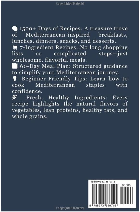 Mediterranean Diet Cookbook for Beginners: Simple, Tasty Recipes for Lifelong Health and Wellness by Isla Trentse