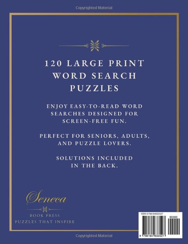 Winter Word Search for Seniors: 120 Large Print Puzzles for Relaxation, Fun, and Screen-Free Entertainment (Large Print Word Search Collection for Seniors) by Seneca Book Press