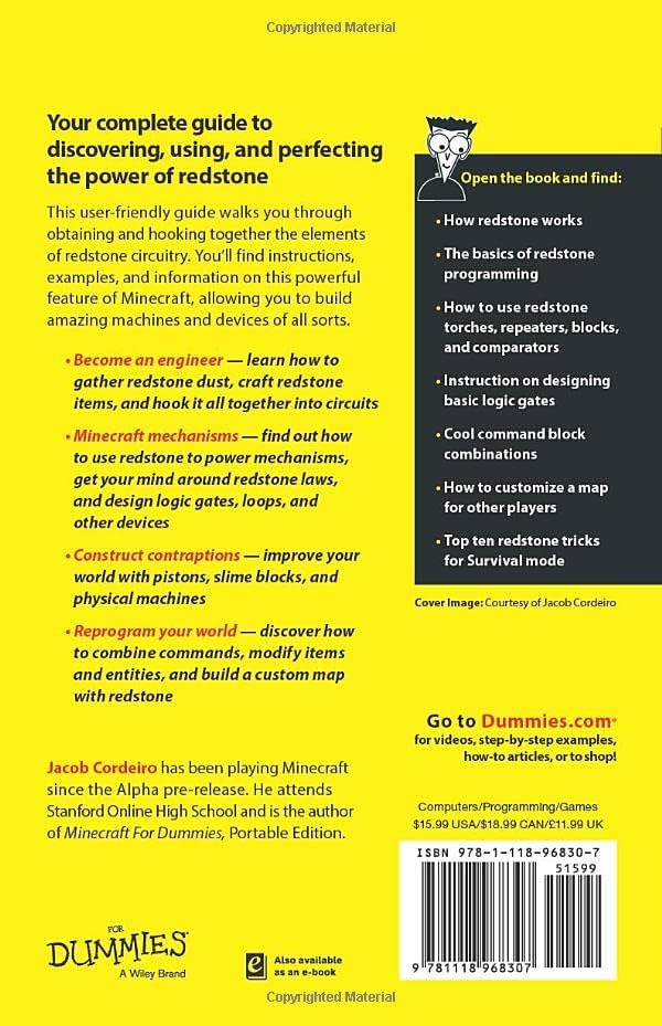 Minecraft Redstone For Dummies (For Dummies Series) by Jacob Cordeiro