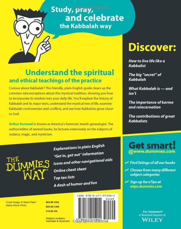 Kabbalah For Dummies (For Dummies Series) by Arthur Kurzweil