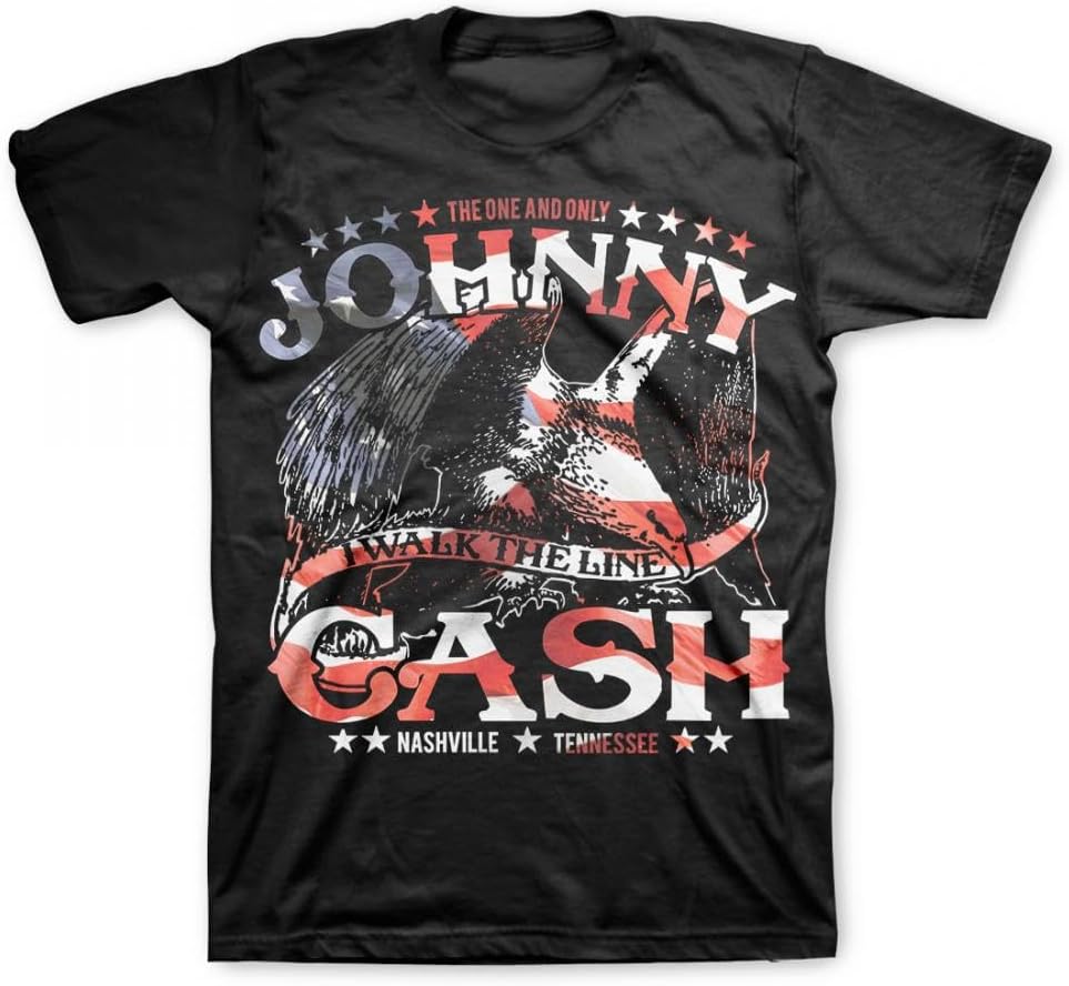 Johnny Cash Unisex Adult Johnny Cash Official Merch American Eagle Short Sleeve Shirt