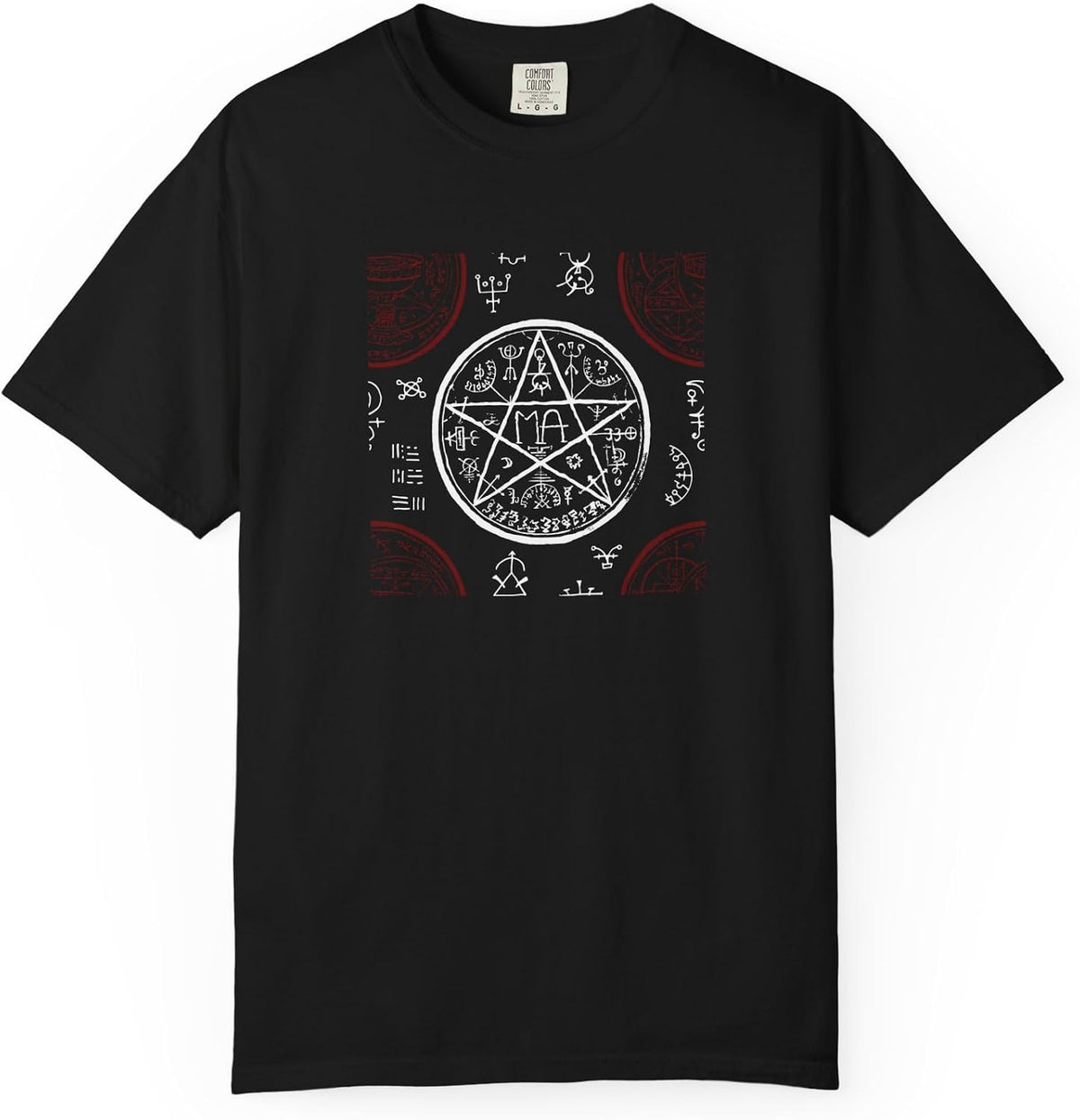 Occult Pentagram Sigil T-Shirt - Mystic Altar Symbol, Dark Gray