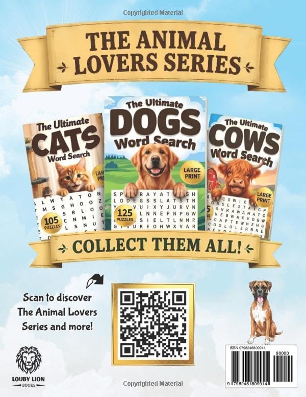 The Ultimate Dogs Large Print Word Search for Adults: Big Word Find Puzzle Book for Adults & Seniors with Fun Themed Puzzles for Relaxation & Stress Relief (Animal Lovers Word Search Series) by Louby Lion Books