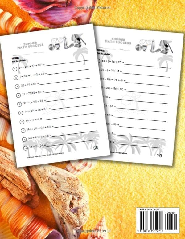Summer Math Success: PEMDAS - Order of Operations Workbook Grade 5+: Parenthesis, Exponents, Multiplication, Division Addition and Subtraction by AllSeasonsMath Teachers Publishing
