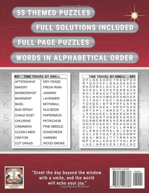 32 Font Size Word Search "Wander & Wonder Puzzles" for Adults & Seniors.: 55 Extra Large Print 1 Page 1 Puzzle Themes with Full Solutions. by BY THE WINDOW PRODUCTION