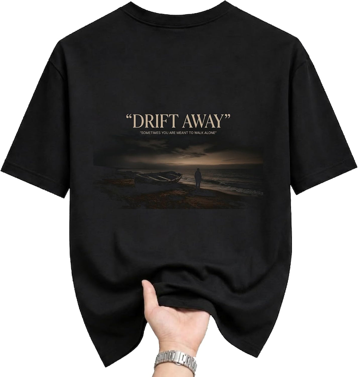 T-Shirt Away Graphic Tee Unisex Casual Apparel Featuring Artistic Print on Crew Neck