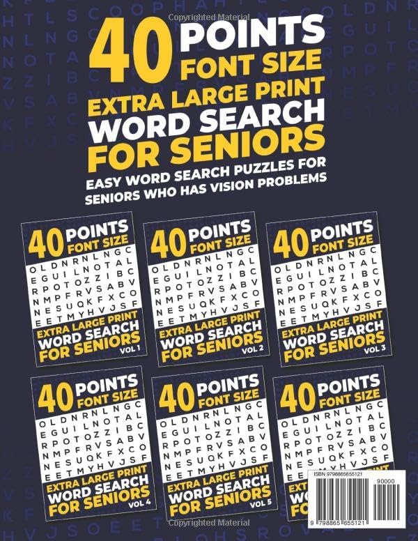 40 Points Font Size Extra Large Print Word Search for Seniors: Easy Word Search Puzzles for Seniors who has Vision Problems | Vol 2 by Firefly Press
