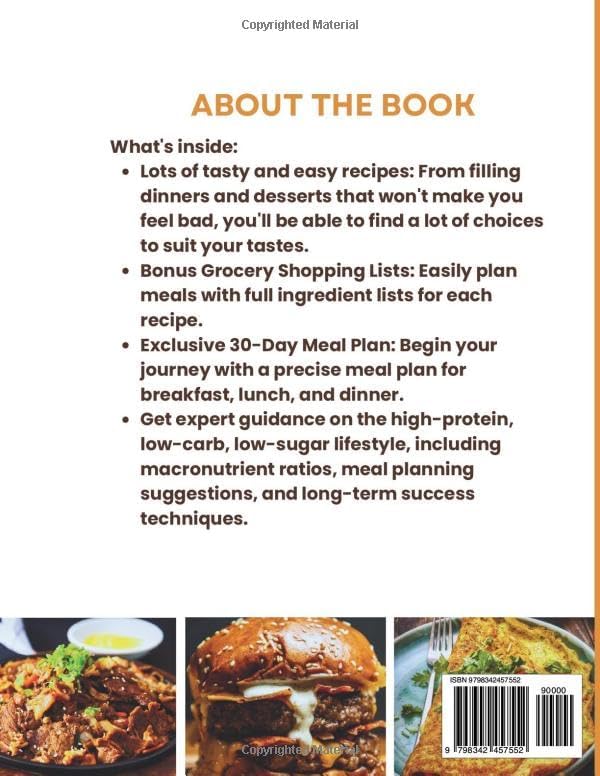 THE ULTIMATE HIGH PROTEIN LOW CARB LOW SUGAR COOKBOOK: Healthy Recipes for Weight Loss and Muscle Gain. by CHRISTIANA WHITE