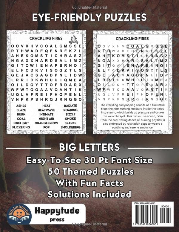 Extra Large Print Autumn Word Search: Jumbo Word Search For Seniors, Adults And Teens | 50 Themed Puzzles With Very Big Letters (30 Font Size) | ... – Big Print, Big Fun with Interesting Facts) by Happytude Press