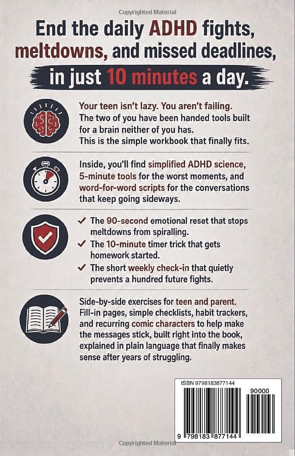 ADHD Simplified: The Teen Workbook: Easy Coping Skills for Teens and Parents to Manage Focus, Big Emotions, School Stress and Daily Life Together by Adam Brighton