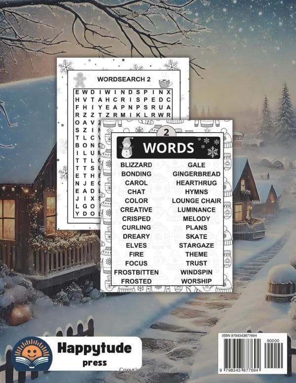 Jumbo Winter Word Search For Seniors & Adults: Extra Large Print Winter Word Search Book | Anti-Eye Strain, Big 30 Font Size With 50 Puzzles And Over ... Puzzle Through the Year One Season at a Time) by Happytude Press