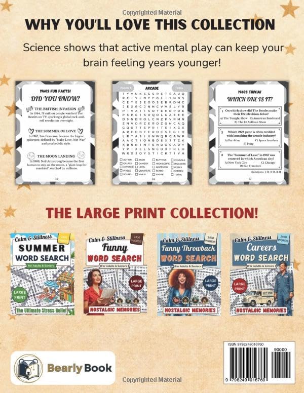 Nostalgic Funny Word Search for Seniors and Adults: 120 Fun Retro Large Print Puzzles from the 50s, 60s, 70s & 80s - 2400 Words to Keep Your Mind ... Book) (Large Print Word Puzzles for Adults) by Ella Daves