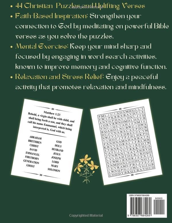 Bible Word Search Extra Large Print for Seniors and Adults Life of Jesus Font Size 30: 44 Christian Puzzles and Uplifting Verses by Rain C. Miles