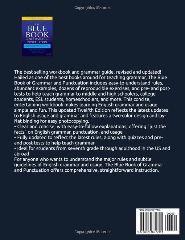 The Blue Book Of Grammar And Punctuation: An Easy-to-Use Guide With Clear Rules, Real-World Examples, And Reproducible Quizzes by Yac Bri