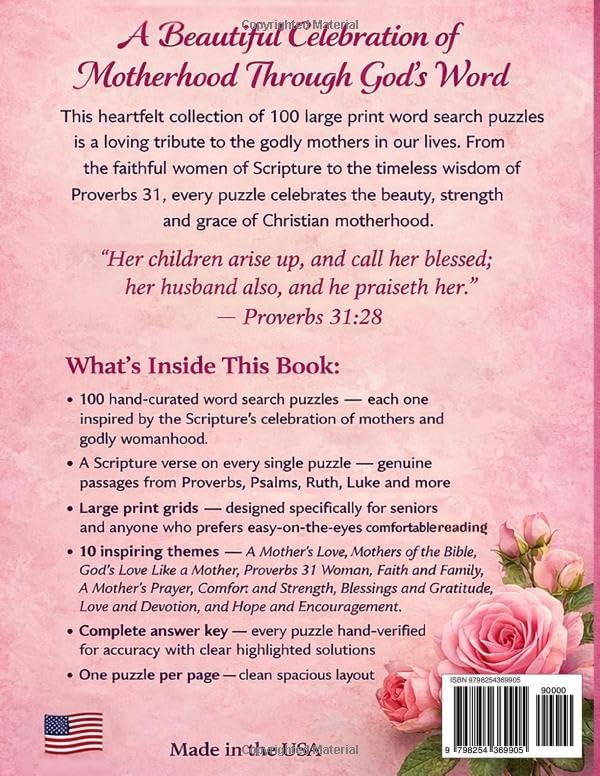Mother's Day Large Print Bible Word Search for Seniors: 100 Uplifting Puzzles with Scripture Verses Celebrating the Godly Mothers in Our Lives for Relaxation, Joy and Daily Devotion by Golden Faith Publishing