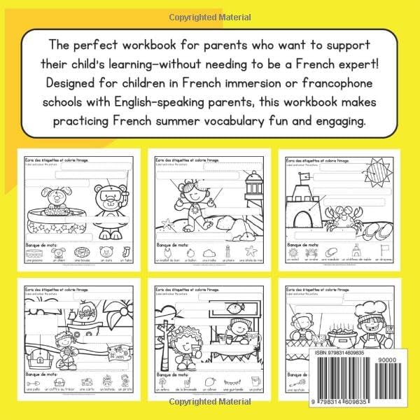 French Summer Vocabulary Workbook: French Labelling Practice Writing & Colouring Book for Ages 5-7 (French Vocabulary Labelling Writing & Colouring Practice Workbooks) by Andrea Brown