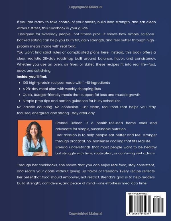 The Effortless Eddie Abbew Diet Cookbook for Beginners: 100 Simple, Science-Backed High Protein Recipes and a 28-Day Meal Plan to Burn Fat, Build Lean Muscle, Reset Insulin, and Eat Clean Every Day by Brenda Deleon