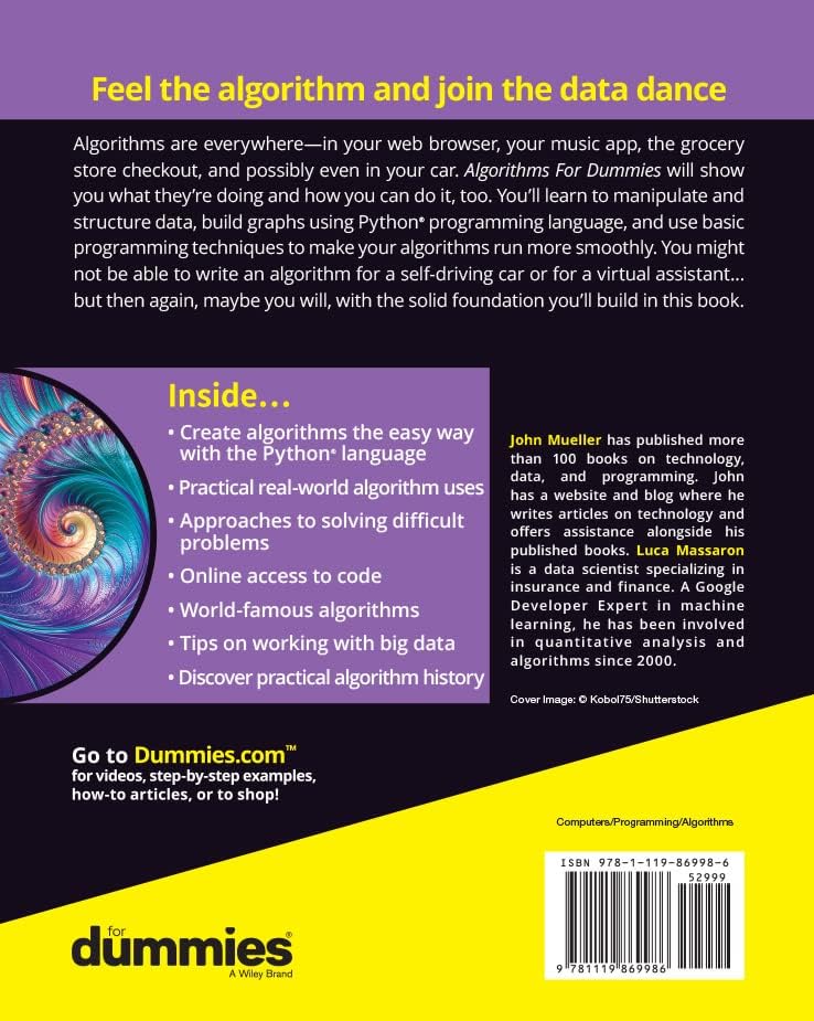 Algorithms For Dummies (For Dummies (Computer/Tech)) by John Paul Mueller