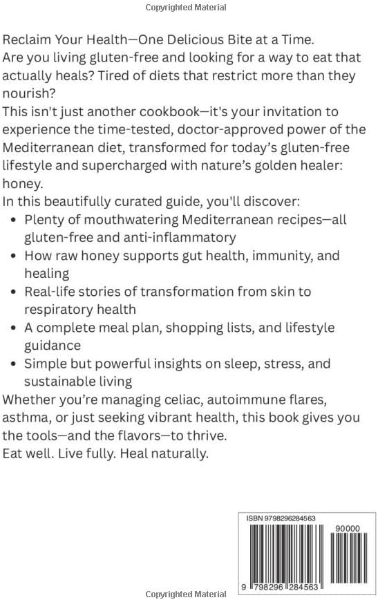 Mediterranean Diet Cookbook For Gluten Free living: How to Heal with Honey and Whole Foods by Ken books