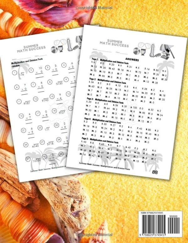 Summer Math Success: A lot of Multiplication and Division Facts Workbook Grade 2 to Grade 4: Multiplication and Division 0-20 for Kids with Answers by All Seasons Math