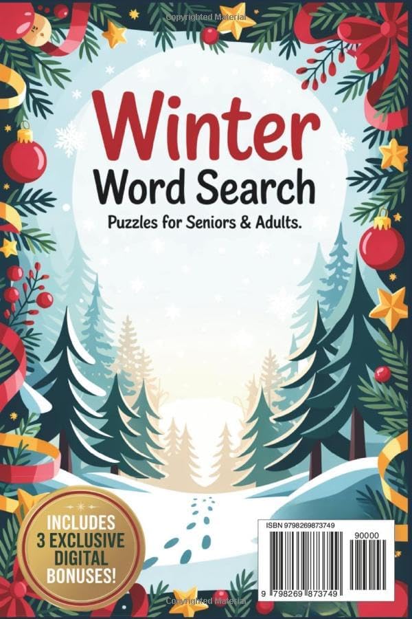 Winter Word Search for Seniors & Adults: 101 Festive Puzzles to Celebrate Christmas, Hanukkah, and the New Year | Winter Brain Games | Holiday Puzzles With 2750+ Words by Battouda Witty Pozler