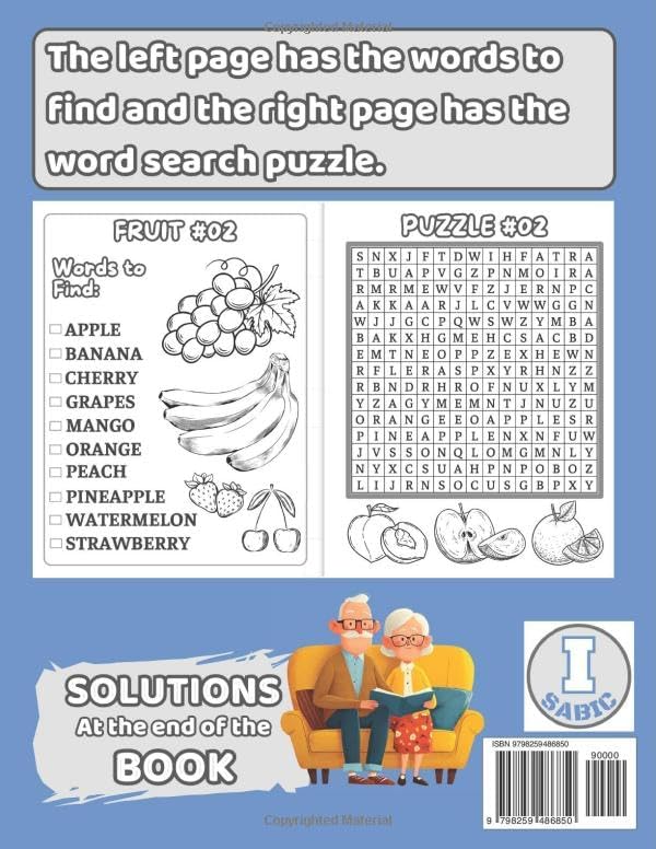 Jumbo Word Search for Seniors: Extra Large Print Word Puzzles for Relaxation and an Active Mind | 50 EASY Puzzles | With Images | With Large Solutions | ISABIC by Ignacio Sabic