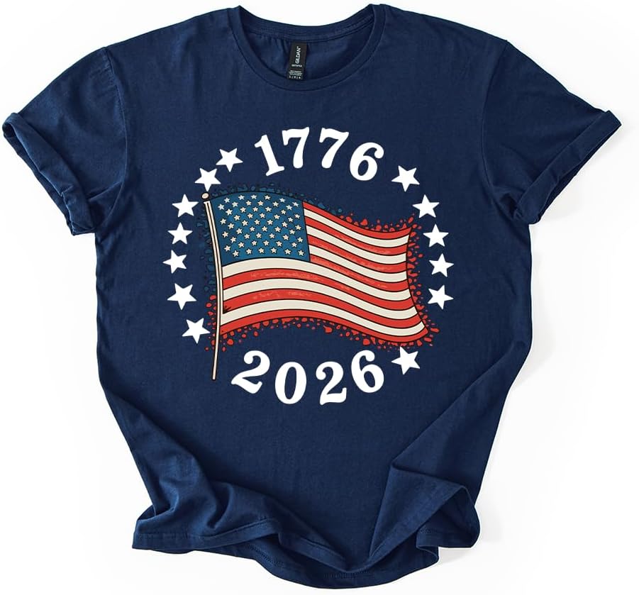 1776-2026 250th Independence Day Tee T-Shirt Shirt Patriotic 4th of July Flag Unisex