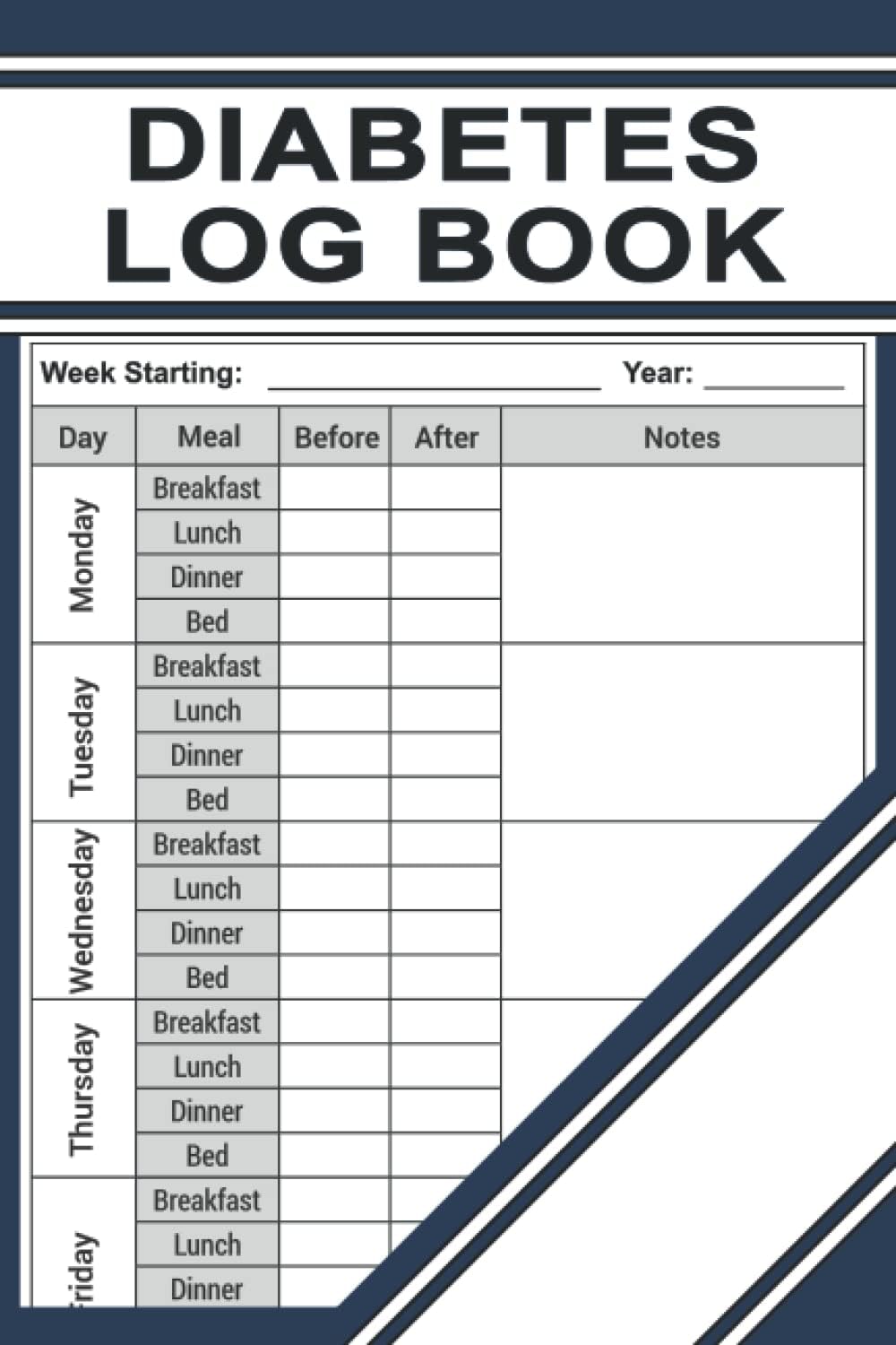 Diabetes Log Book: 2-Year Daily Blood Sugar Log Book by JW Publishing