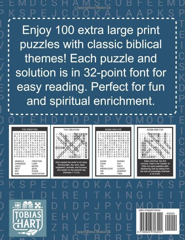 Jumbo Bible Word Search for Seniors: 100 Extra Large Print Puzzles with Classic Biblical Themes and 32 Pt Font Solutions for Easy Reading and Fun! by Tobias Hart