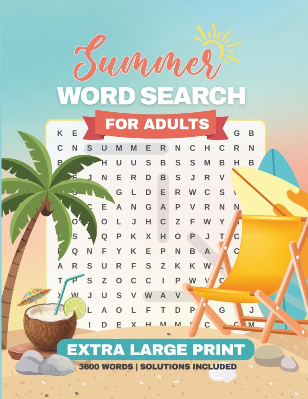 2026 Word Search for Adults & Seniors: Extra Large Print - Summer Edition by Bawse Publications