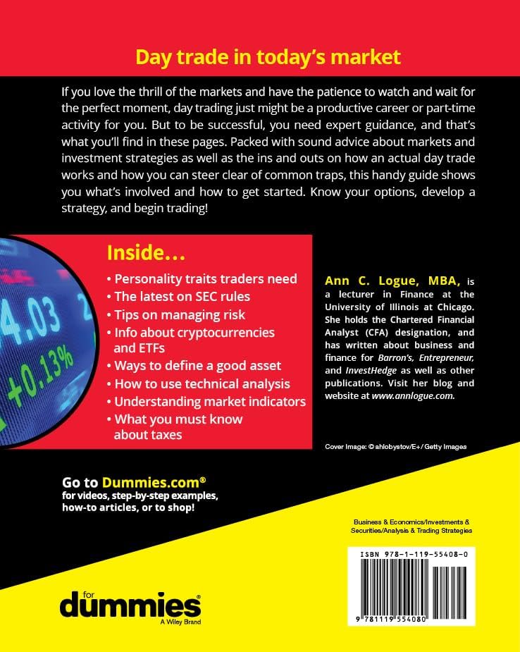 Day Trading For Dummies, 4th Edition (For Dummies (Business & Personal Finance)) by Logue