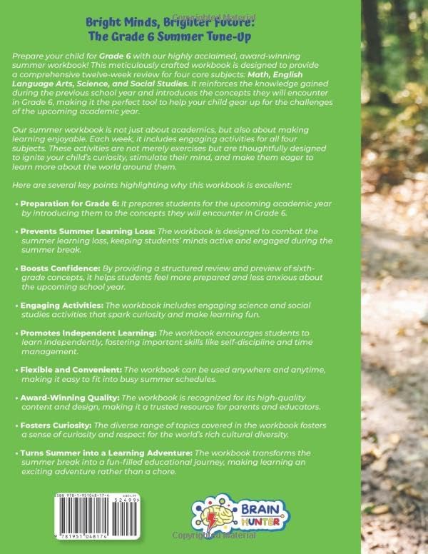Summer Activity Playground Grade 5-6: 8 Weeks of Summer Activities - Math, ELA, Science, Reading and Social Studies by Brain Hunter Prep