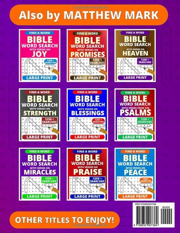 Bible Word Search Large Print – with Verses from Proverbs (Large Print Bible Word Searches) by Matthew Mark