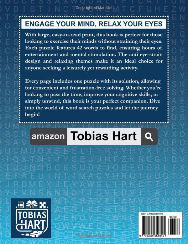 Large Print Word Search Book for Adults and Seniors: Anti Eye-Strain, Relaxing Word Find Activity with 100 Themes, 2100 New Words, One Solution Per ... Large Print for Teens, Adults, and Seniors) by Tobias Hart