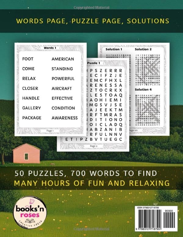 Extra Large Print Word Search Book: Jumbo Word Seek & Find Puzzles for Seniors & Adults, Font 36 Big Letters - Anti-Eye Strain, Anxiety Relief, Srtoke ... (Jumbo Word Search Puzzle Books for Adults) by Books 'N Roses