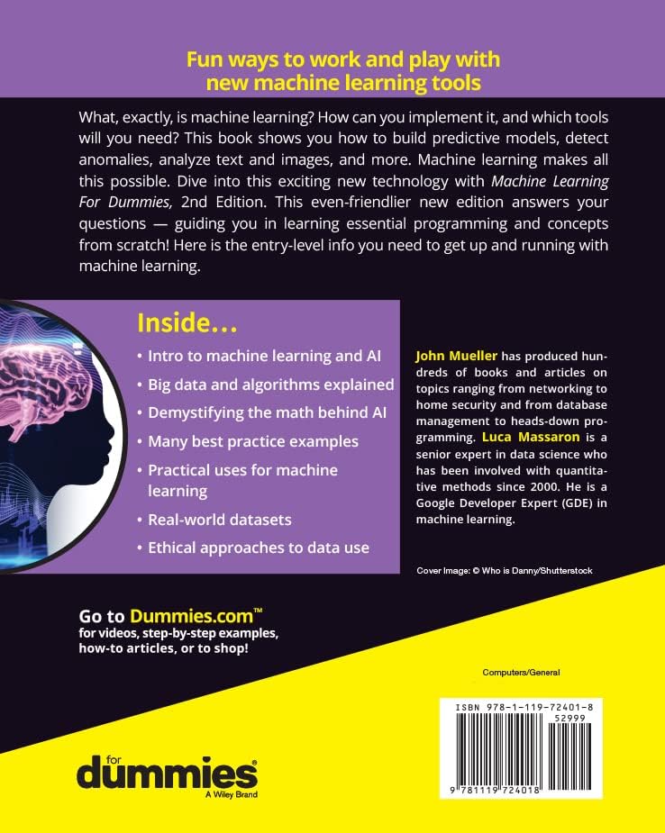 Machine Learning For Dummies by John Paul Mueller