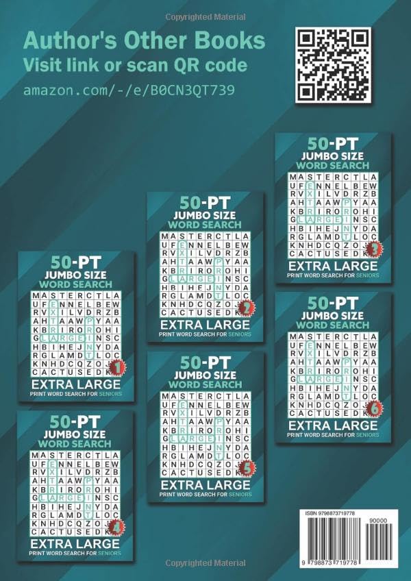 50-PT Jumbo Size Word Search: Extra Large Print Word Search for Seniors Vol 1 by Riddle Master